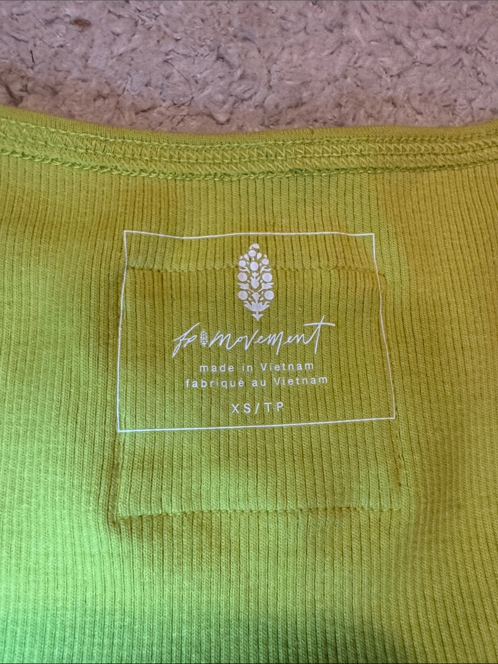 Free People Movement Ribbed Yellow Tank Top - Picture 2 of 3